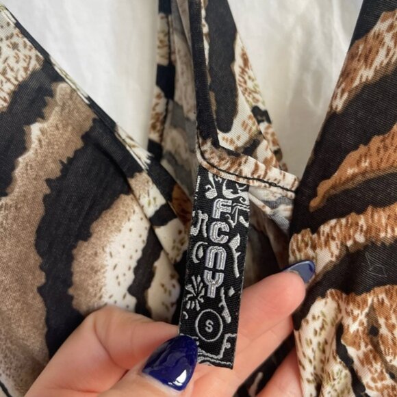 FCNY Vintage Y2K Zebra Print Halter Maxi Dress Size Small - Picture 6 of 14